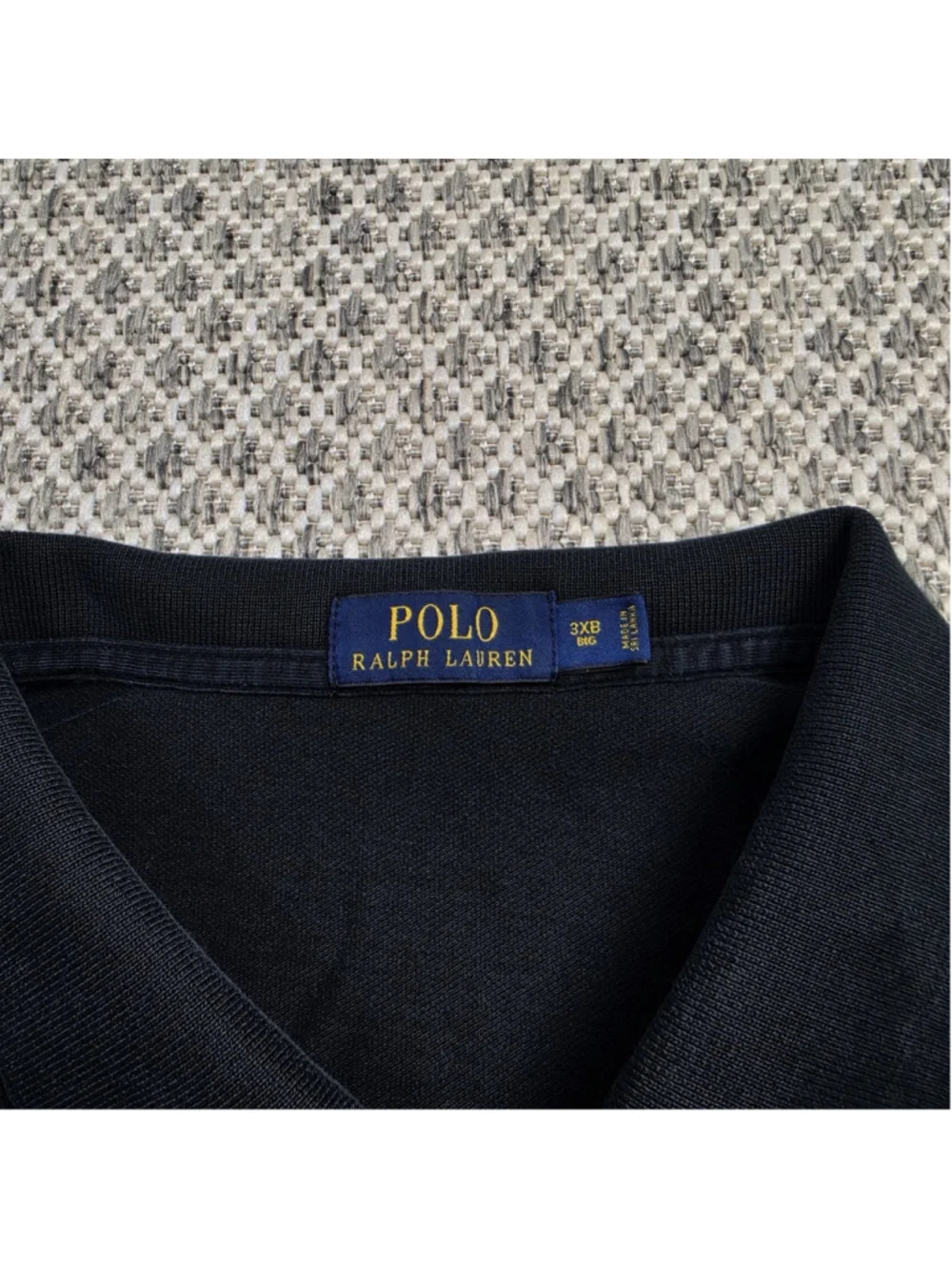 Polo Ralph Lauren Mens 3XB Black Big Pony #3 Big Tall Cotton Polo Shirt